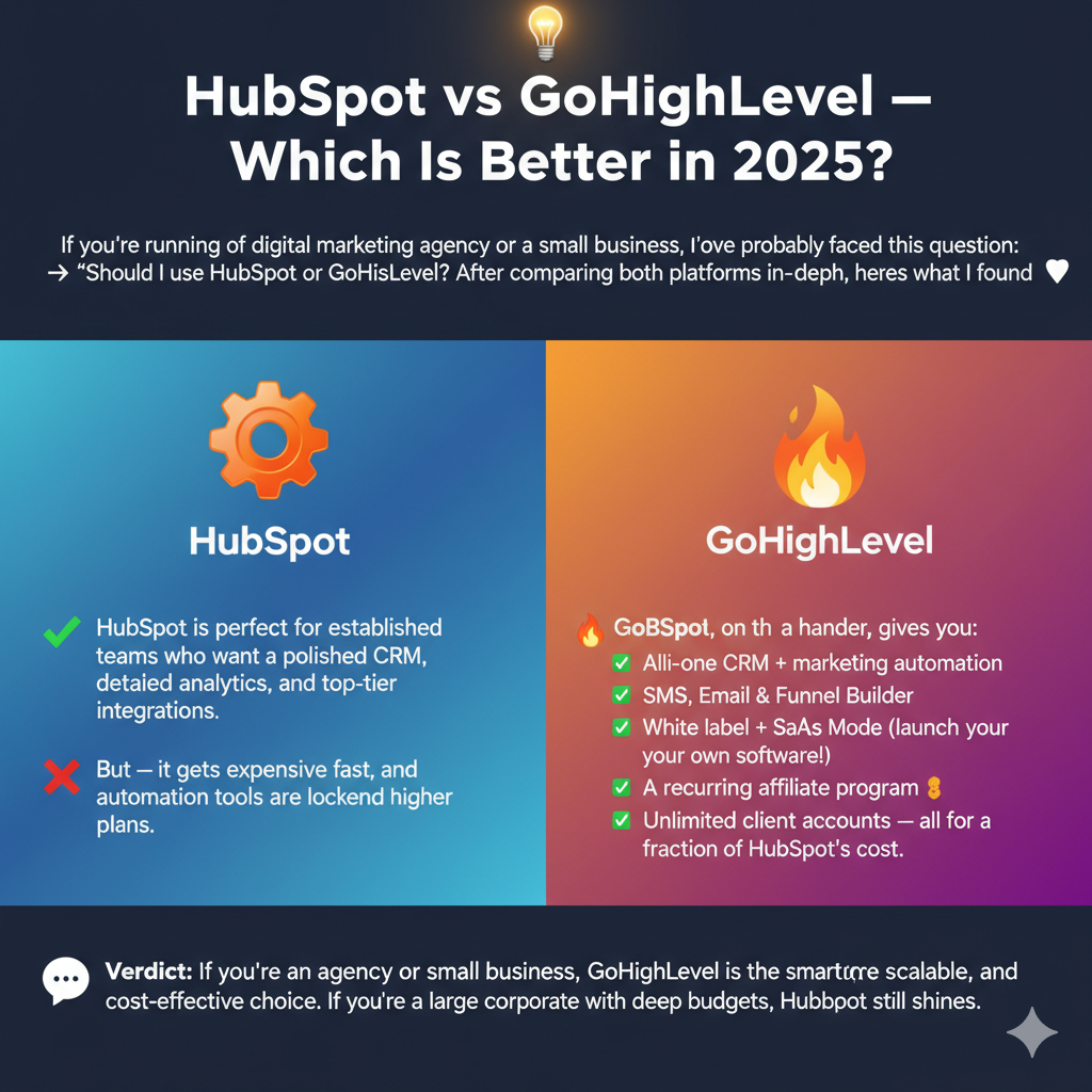 Read more about the article Which Is Better HubSpot or GoHighLevel? in 2025