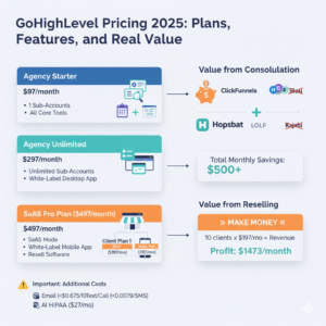 Read more about the article GoHighLevel Pricing 2025: Plans, Features, and Real Value Breakdown