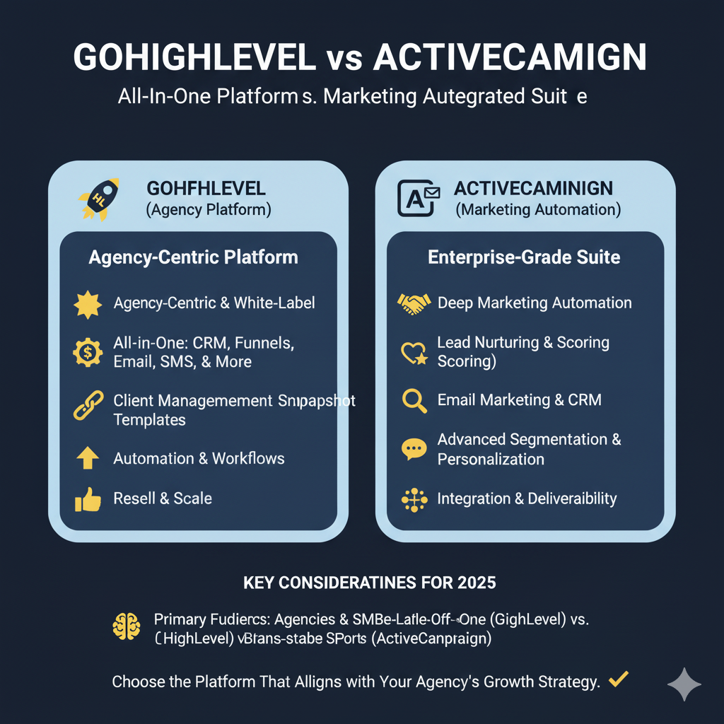 Read more about the article GoHighLevel vs ActiveCampaign: Which Is Better for Agencies in 2025?