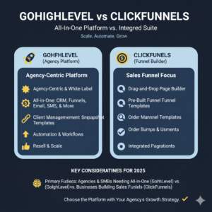 Read more about the article GoHighLevel vs ClickFunnels (2025): Which Platform Is Best for Agencies, Marketers & Small Businesses?