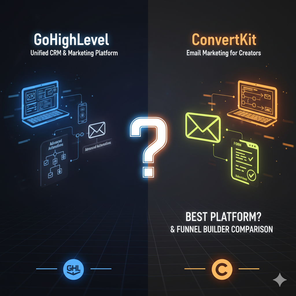 Read more about the article GoHighLevel vs ConvertKit: Email Marketing & Funnel Builder Comparison