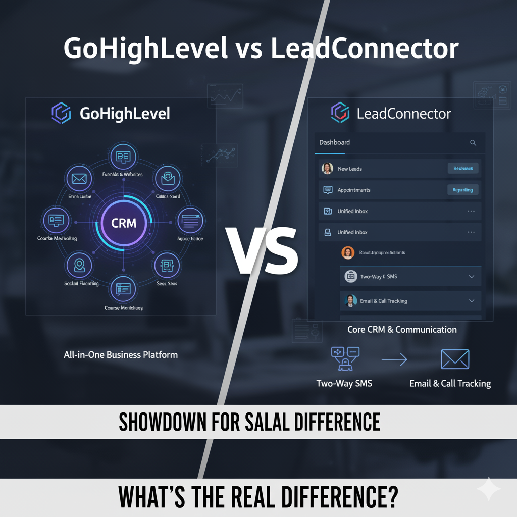 Read more about the article GoHighLevel vs LeadConnector: What’s the Real Difference? (Full Comparison for 2025)