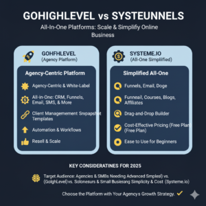 Read more about the article GoHighLevel vs Systeme.io: Which Platform Should Agencies Choose in 2025?
