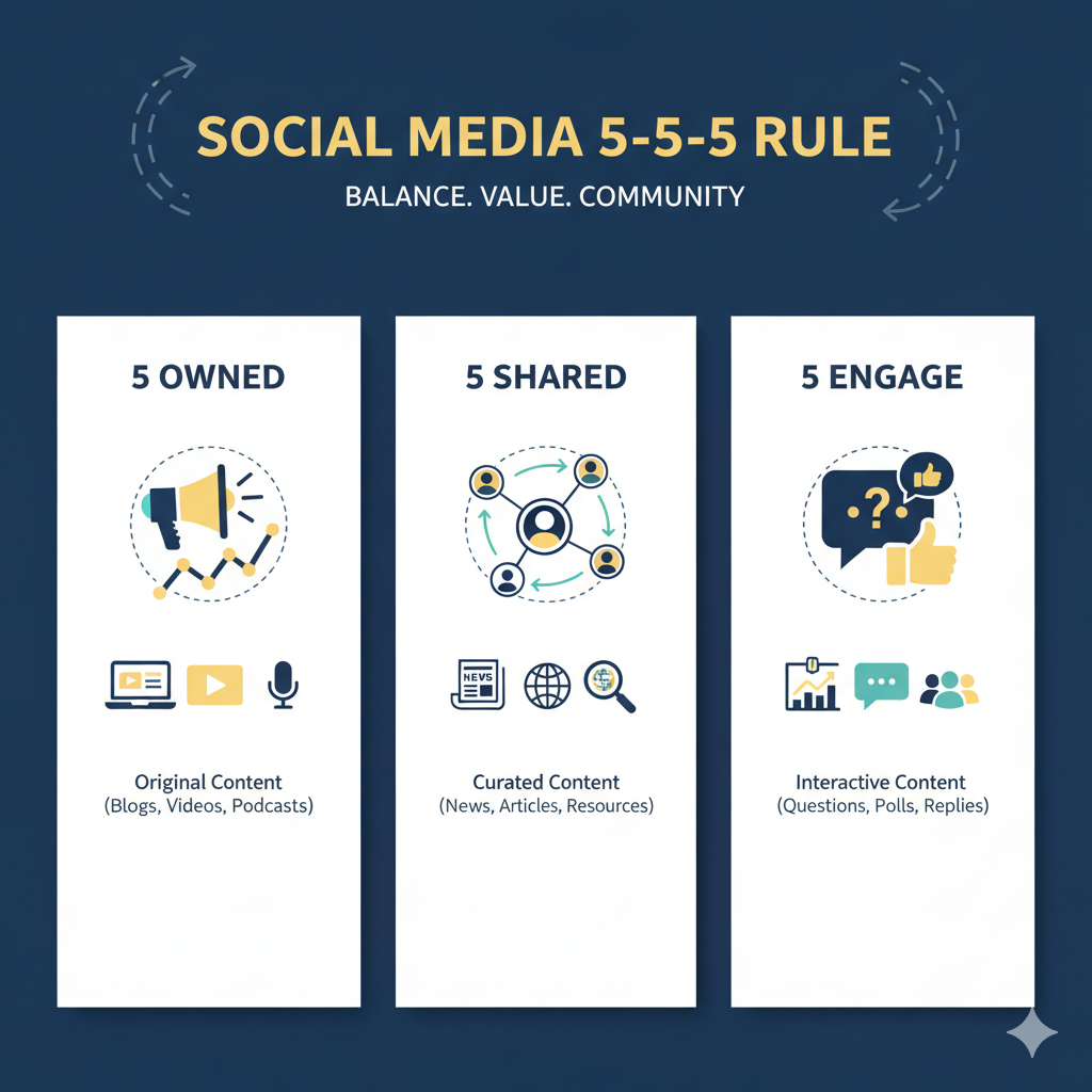 You are currently viewing What Is the 5-5-5 Rule on Social Media? The Complete 2025 Guide for Agencies & Small Businesses