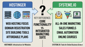 Read more about the article What Is the Difference Between Hostinger and Systeme.io?