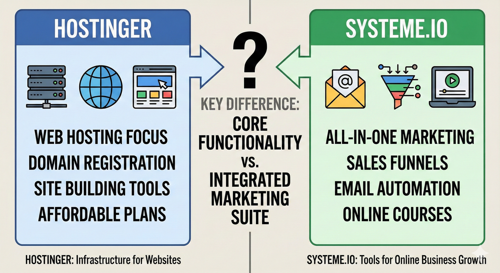 Read more about the article What Is the Difference Between Hostinger and Systeme.io?