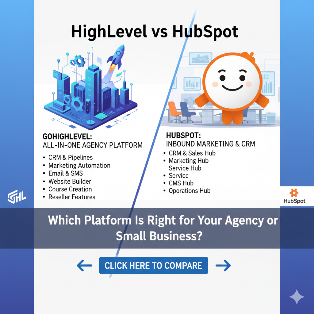 Read more about the article HighLevel vs HubSpot: Which Platform Is Right for Your Agency or Small Business?